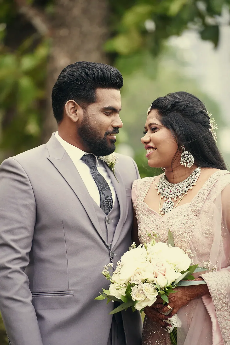 Suweda's henna hand on Dishon's lapel